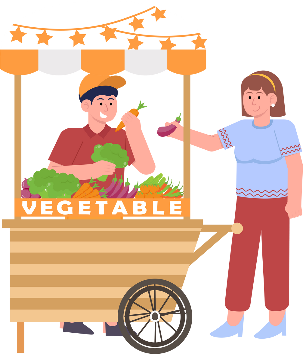 Vegetable Seller Illustration